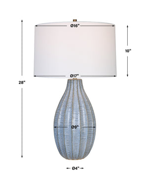 Veston Blue Glaze Table Lamp