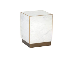 DAINES END TABLE - WHITE MARBLE