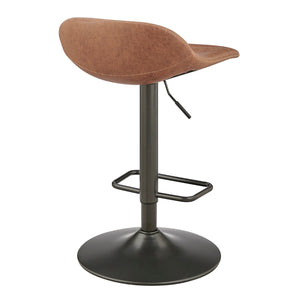 Koa KD PU Gaslift Swivel Bar Stool, Umber Brown