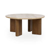 Idella Travertine Round Coffee Table - Tan