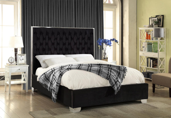 Priscilla Full Bed In Black Velvet