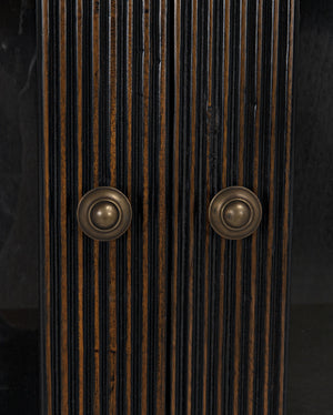 Noho Hutch in Mahogany, Hand-Rubbed Black with Light Brown Accents