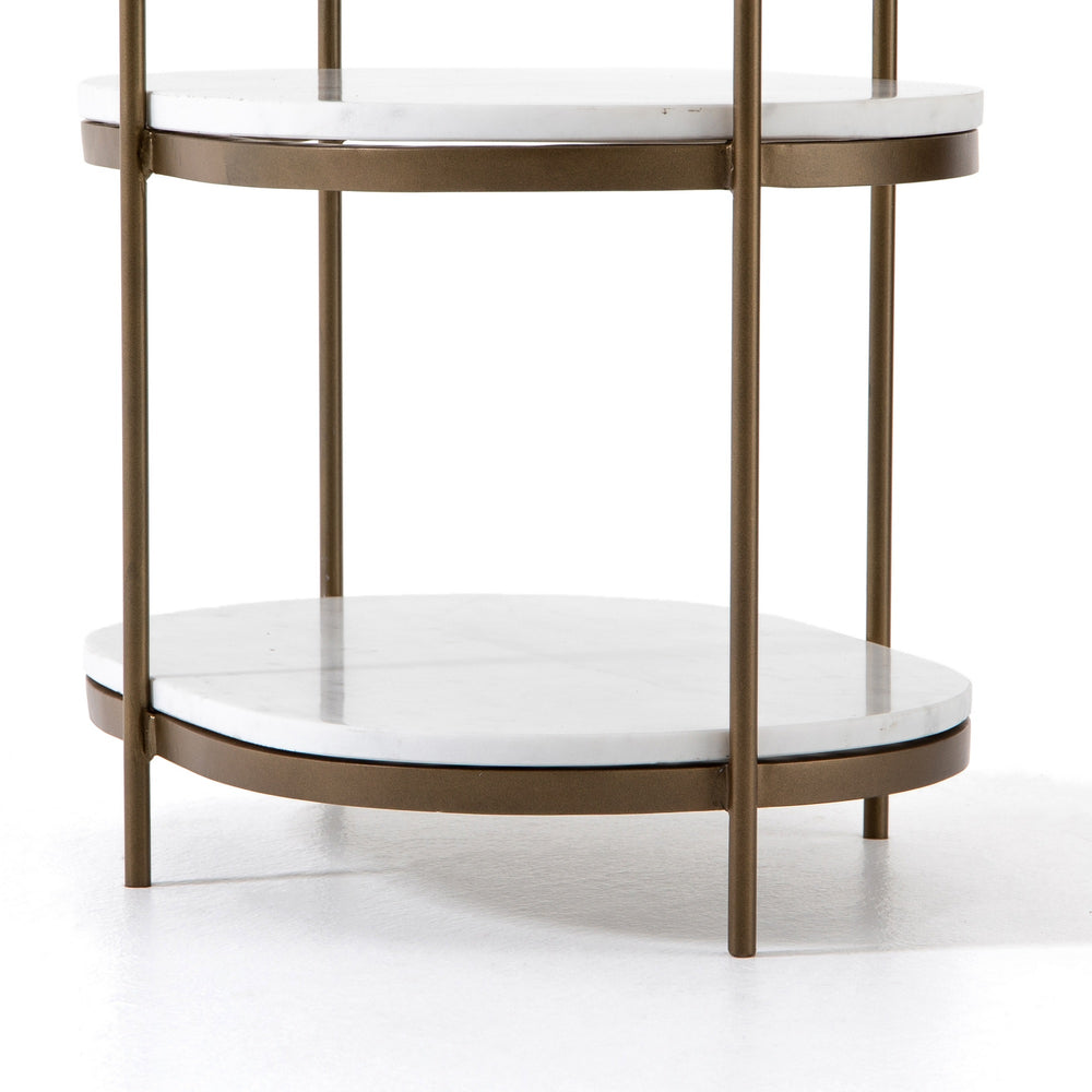 Felix Oval Nightstand in Antique Brass