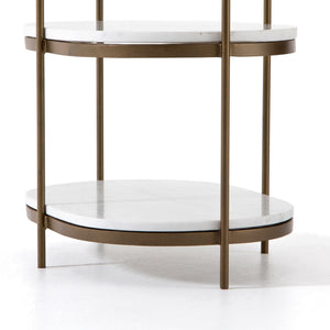 Felix Oval Nightstand in Antique Brass