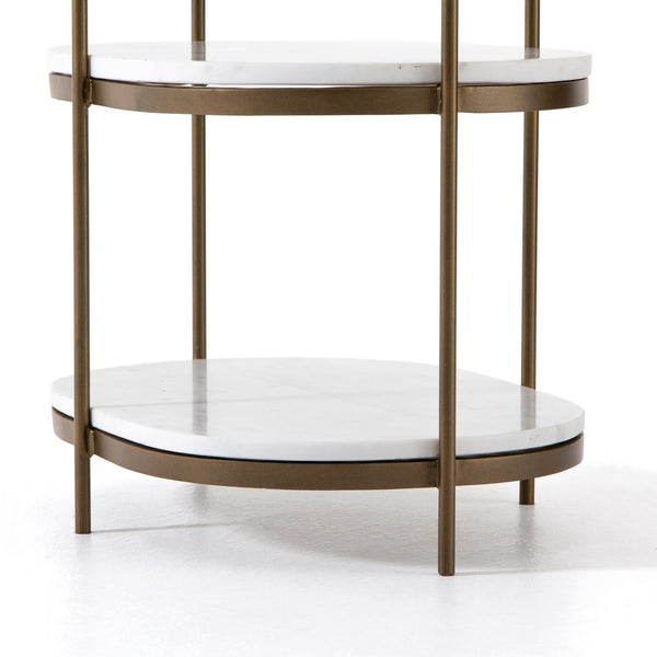 Felix Oval Nightstand in Antique Brass