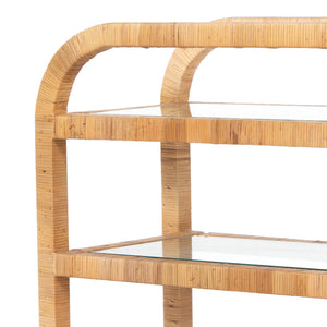 Dory Bar Cart In Honey Rattan