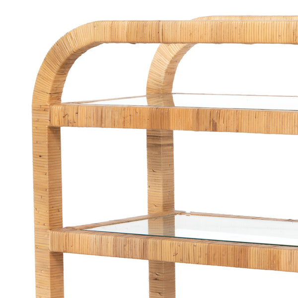 Dory Bar Cart In Honey Rattan