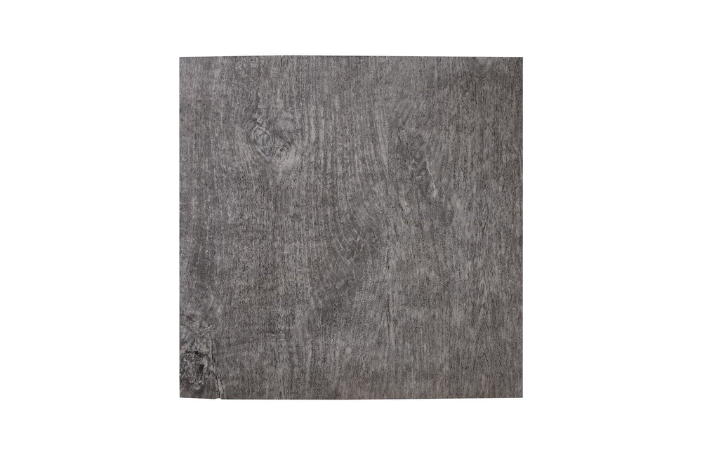 Origins Dining Table, Gray Stone, Square, Brushed Stainless Steel Base