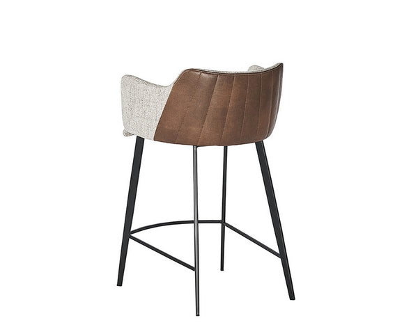 Griffin Counter Stool - November Grey / Bravo Cognac