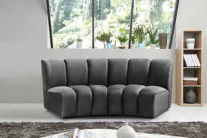 Lynda 2pc. Modular Sectional In Grey Velvet