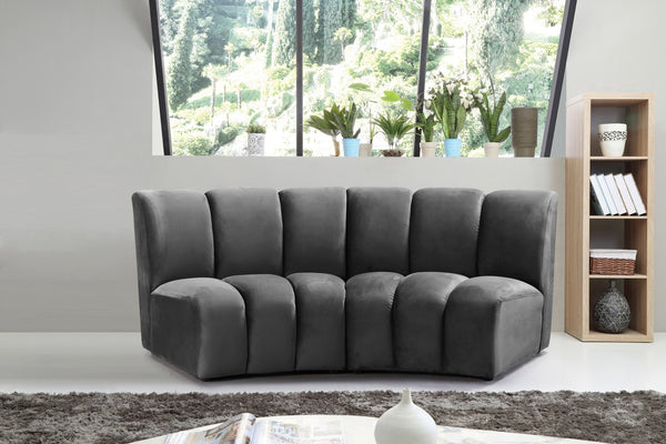 Lynda 2pc. Modular Sectional In Grey Velvet