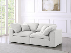 Carmen Cloud Modular Sofa In Cream Linen Fabric