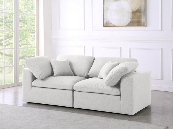 Carmen Cloud Modular Sofa In Cream Linen Fabric