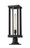 Glenwood 1 Light Outdoor Pier Mounted Fixture in Black Finish