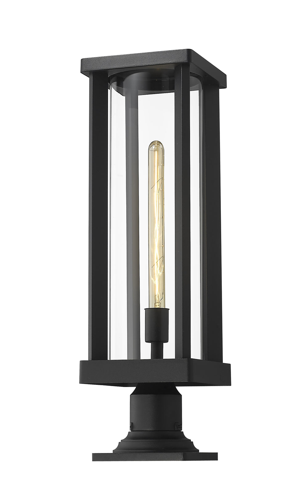 Glenwood 1 Light Outdoor Pier Mounted Fixture in Black Finish