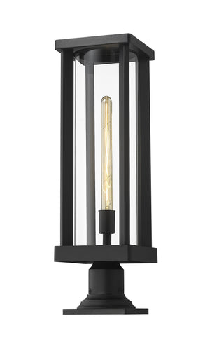 Glenwood 1 Light Outdoor Pier Mounted Fixture in Black Finish