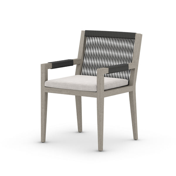 Sherwood Dining Armchair In Grey/Stone Grey