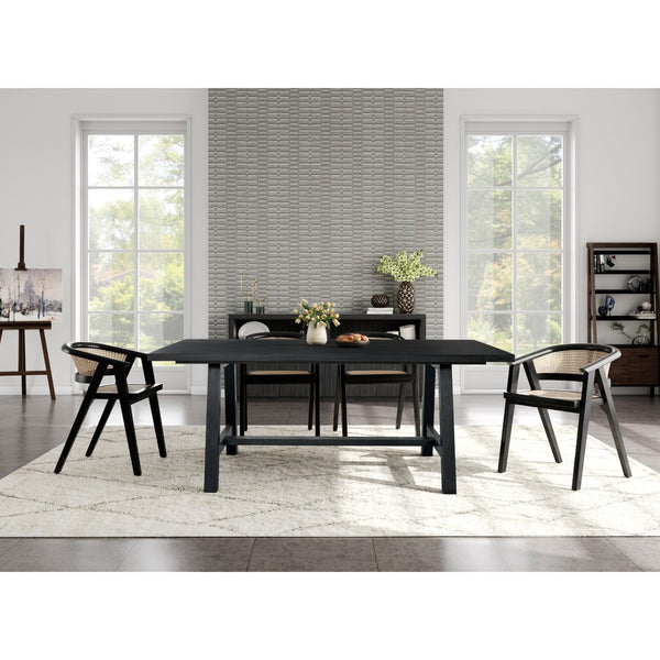 Bedford KD 79" Rect. Dining Table "A" Base, Brushed Black 
