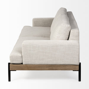 Colburne II 95" Beige Upholstered Three Seater Sofa