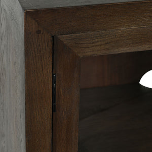 Bradley Solid Wood 2-Door Cabinet with Antique Brass Hardware
