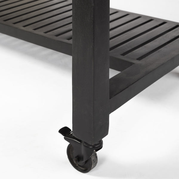 Columbia 62L x 28W x 36H Black Wooden Kitchen Island
