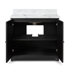 Millie Single Vanity - Satin Drifted Black Veneer