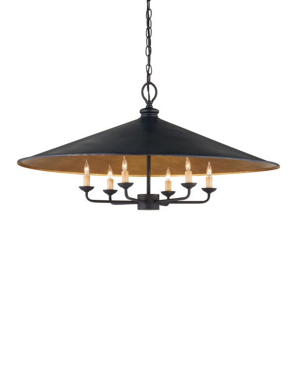 Brussels Chandelier In French Black & Contemporary Gold