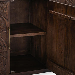Albero Solid Wood 4-Drawer Buffet in Kona Brown