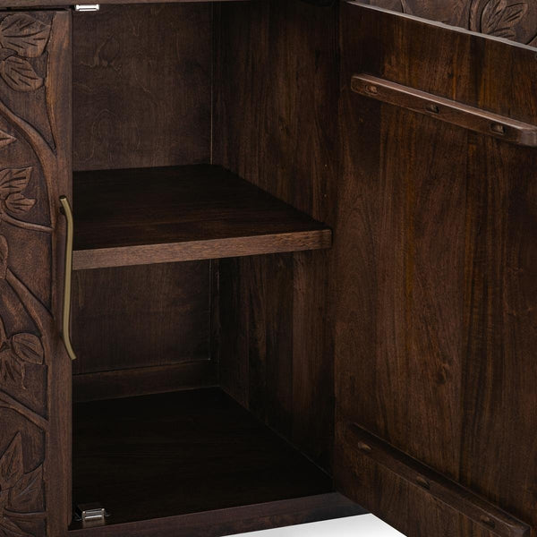 Albero Solid Wood 4-Drawer Buffet in Kona Brown