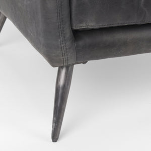 Cochrane 34.5L x 33.0W x 32.5H Black Leather Wrapped Chair