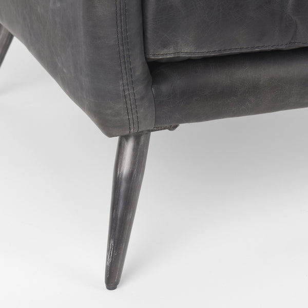 Cochrane 34.5L x 33.0W x 32.5H Black Leather Wrapped Chair