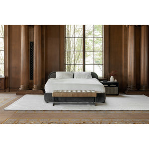 Moe's Wyatt Leather Bench Tan with Iron Frame