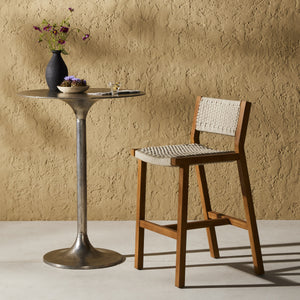 Delano Outdoor Bar Stool In Natural Teak