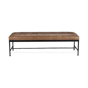 Madeleine Leather Bench - Dune Walnut, Taupe