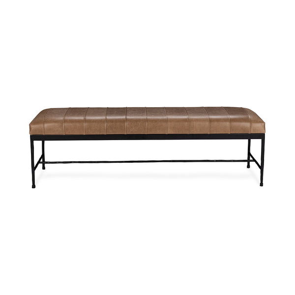 Madeleine Leather Bench - Dune Walnut, Taupe