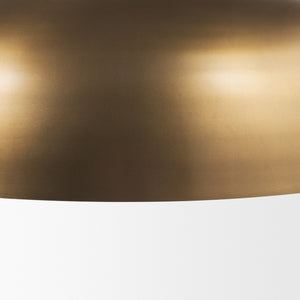 Sanne Antiqued Gold Metal w/ Silver Foil Wide Pendant Light