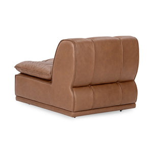Haven Leather Armless Chair in Toffee Brown