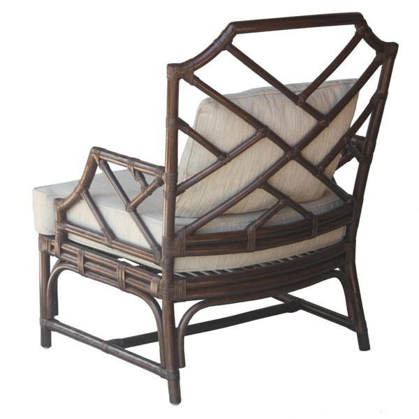 Kara Rattan Accent Arm Chair In Paloma Brown 