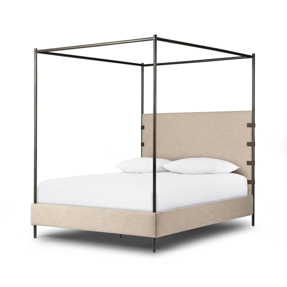 Anderson Canopy King Bed - Palm Ecru