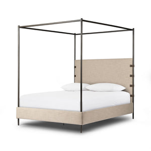 Anderson Canopy King Bed - Palm Ecru
