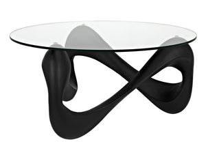 Orion Black Resin and Glass Coffee Table
