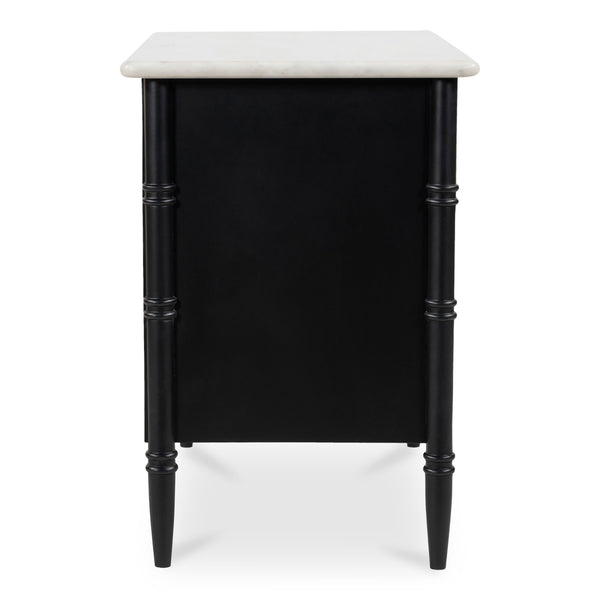 Eleanor Nightstand in Black with Marble Top