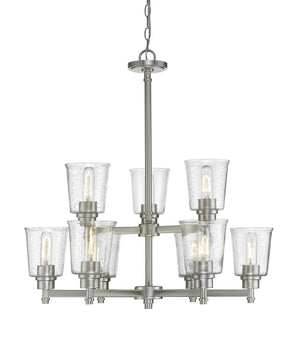 Bohin 9 Light Chandelier in Brushed Nickel  Finish