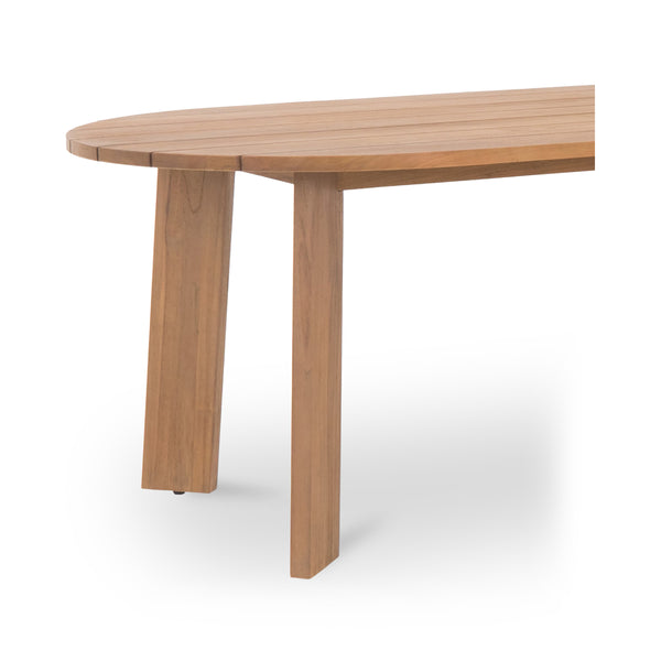 Delta Oval Outdoor Dining Table in Natural Teak