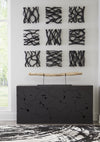 Teak Slice Console Table, Black