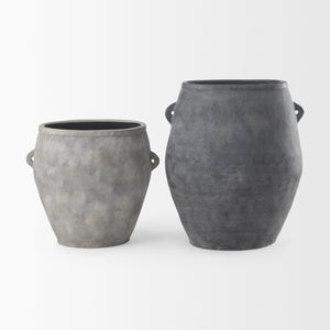Zuma 27.2L x 18.1W x 24.4H Light Gray Ceramic Floor Vase