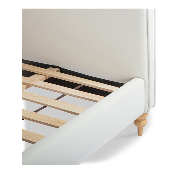 Jacqueline Queen Bed in Cream Upholstery