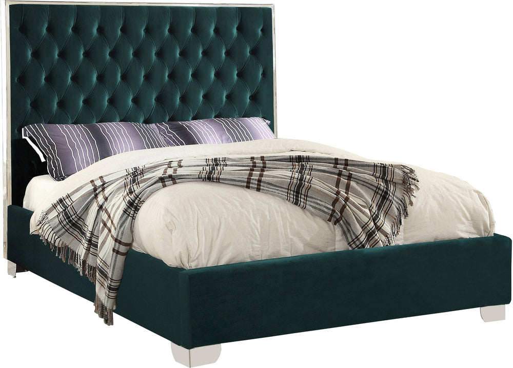 Priscilla Full Bed In Green Velvet