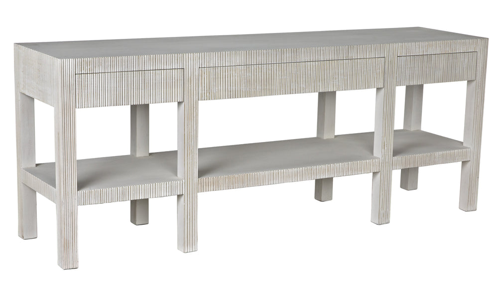 Conrad Mahogany and Veneer Console in White Wash Finish