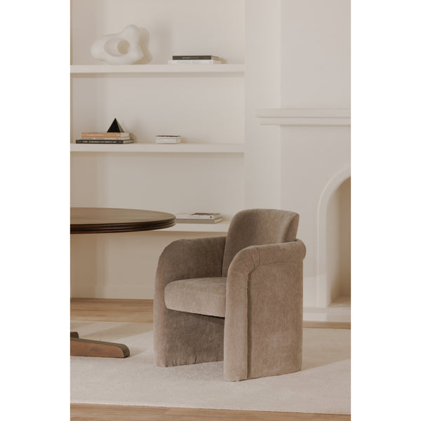 Moe's Mesto Rolling Dining Chair in Taupe